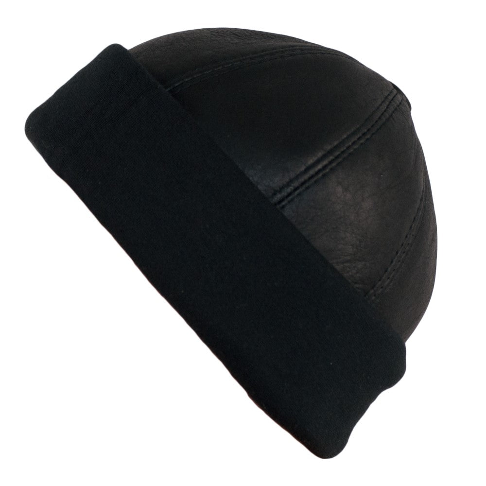 Gorra negra de cuero genuino, sombrero de cuero para mujer, gorra de  invierno negra, sombrero cálido para mujer -  España