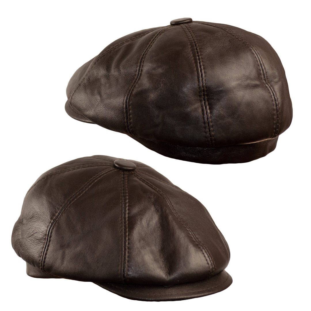 Leather Baker Boy Cap - Leather Newsboy Cap | Dazoriginal