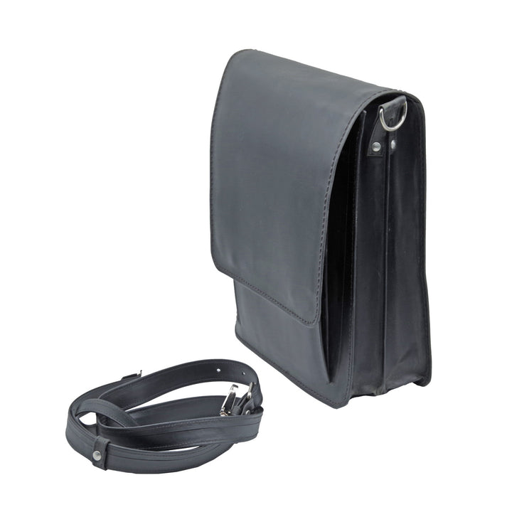 Dazoriginal Mens Large Business Cross Body Small Bag Sling Genuine Leather Messenger Bag Shoulder Bag in Black and Brown - Dazoriginal