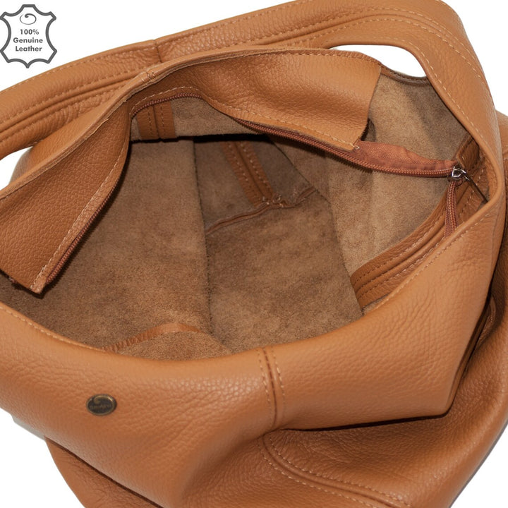 Slouch-Handtasche aus Leder