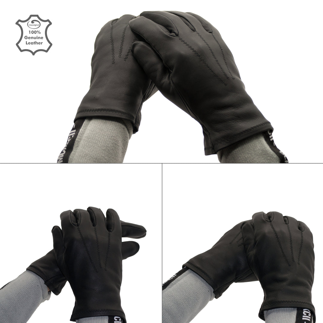 Stylish Mens Leather Winter Gloves - Dazoriginal