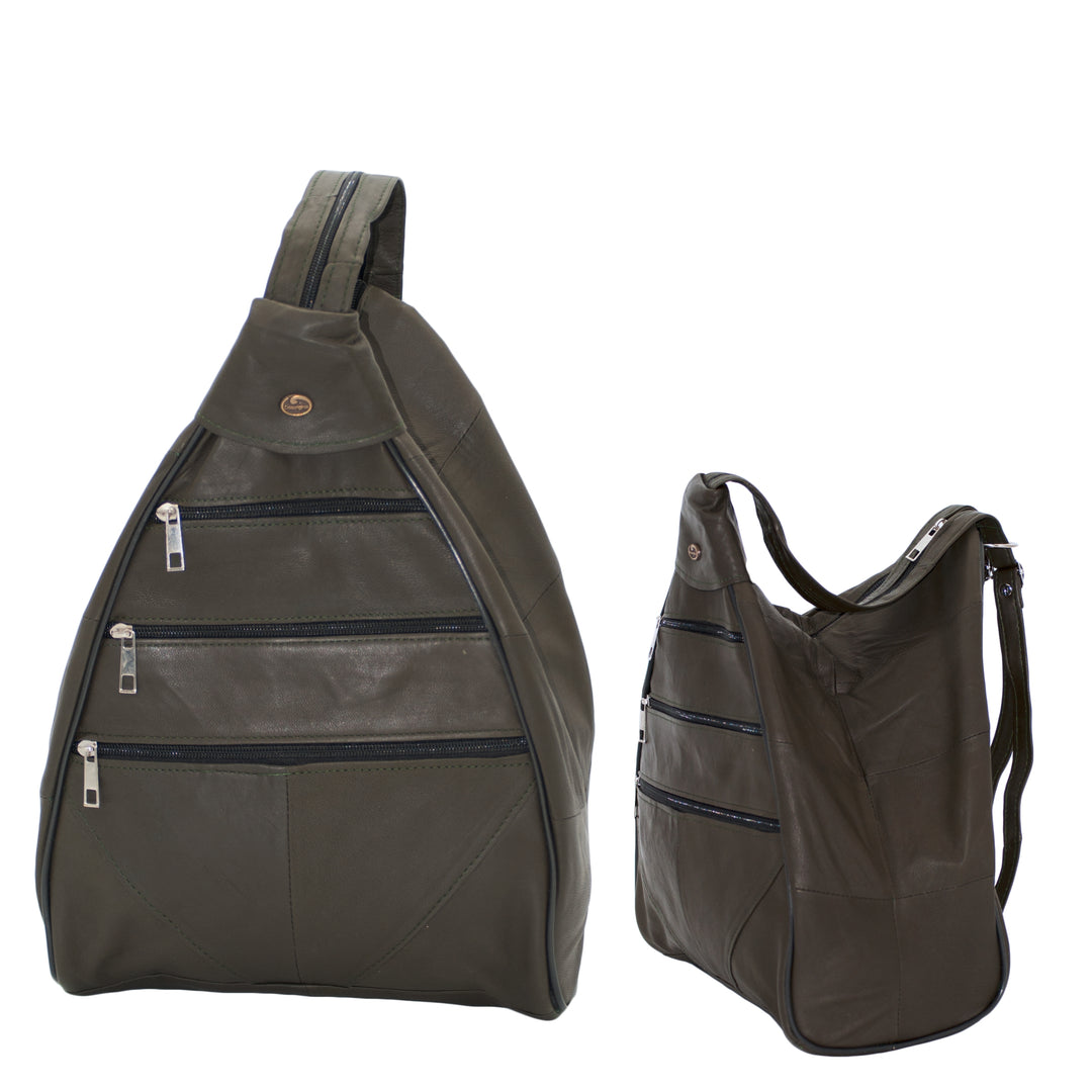 Leather Slouch Backpack Handbag - Dazoriginal