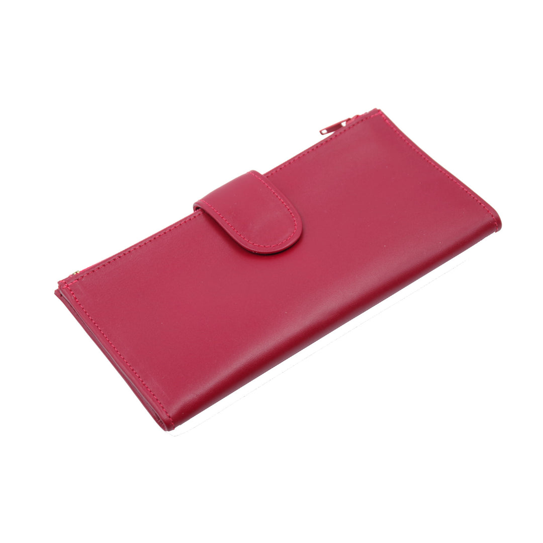 Handcrafted Bulgarian Calf Leather Wallet - Luxurious, Timeless Design & Functionality for Women in Brown and Red - Dazoriginal