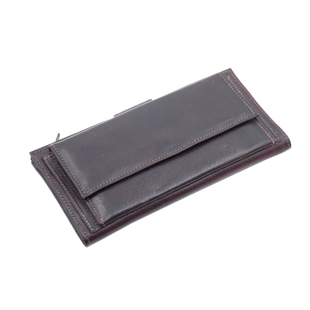 Handcrafted Bulgarian Calf Leather Wallet - Luxurious, Timeless Design & Functionality for Women in Brown and Red - Dazoriginal