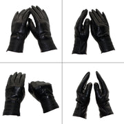 Stylish Womens Black Leather Gloves - Dazoriginal