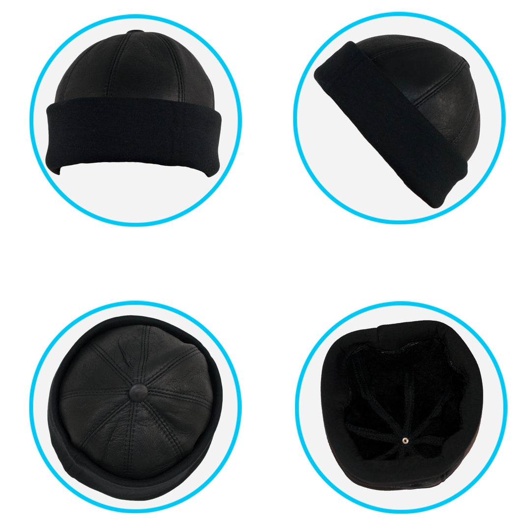 Dazoriginal Black Docker Cap Leather - Dazoriginal